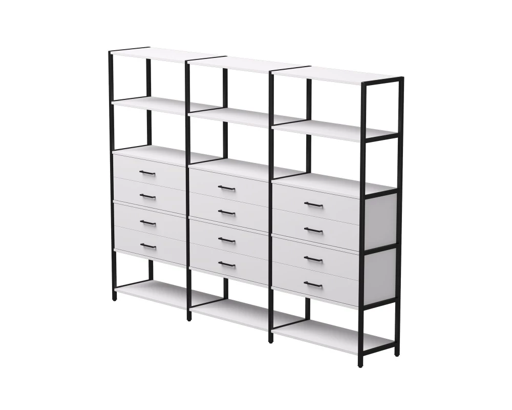 Набор стеллажных систем №10 2440x385x1840 Everprof EVO Белый/Черный