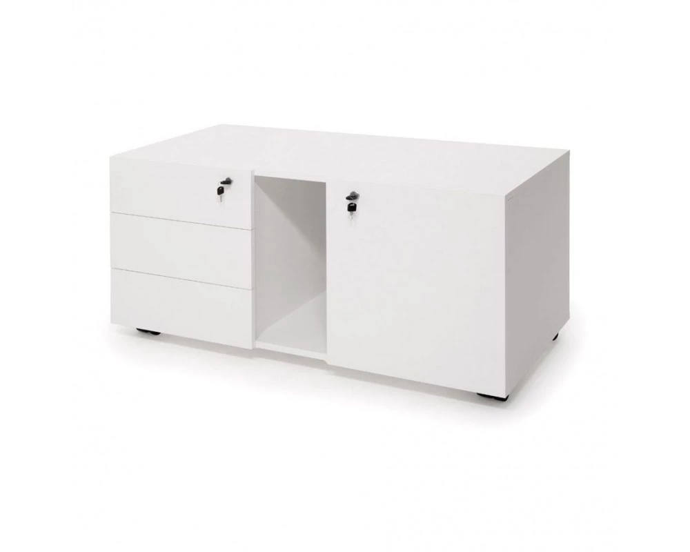 Тумба-приставка подкатная 109x55x57 Unio Белый