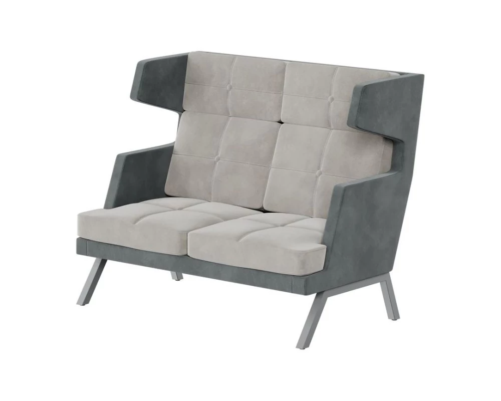 Диван двухместный высокий с декором из пуговиц Aldo