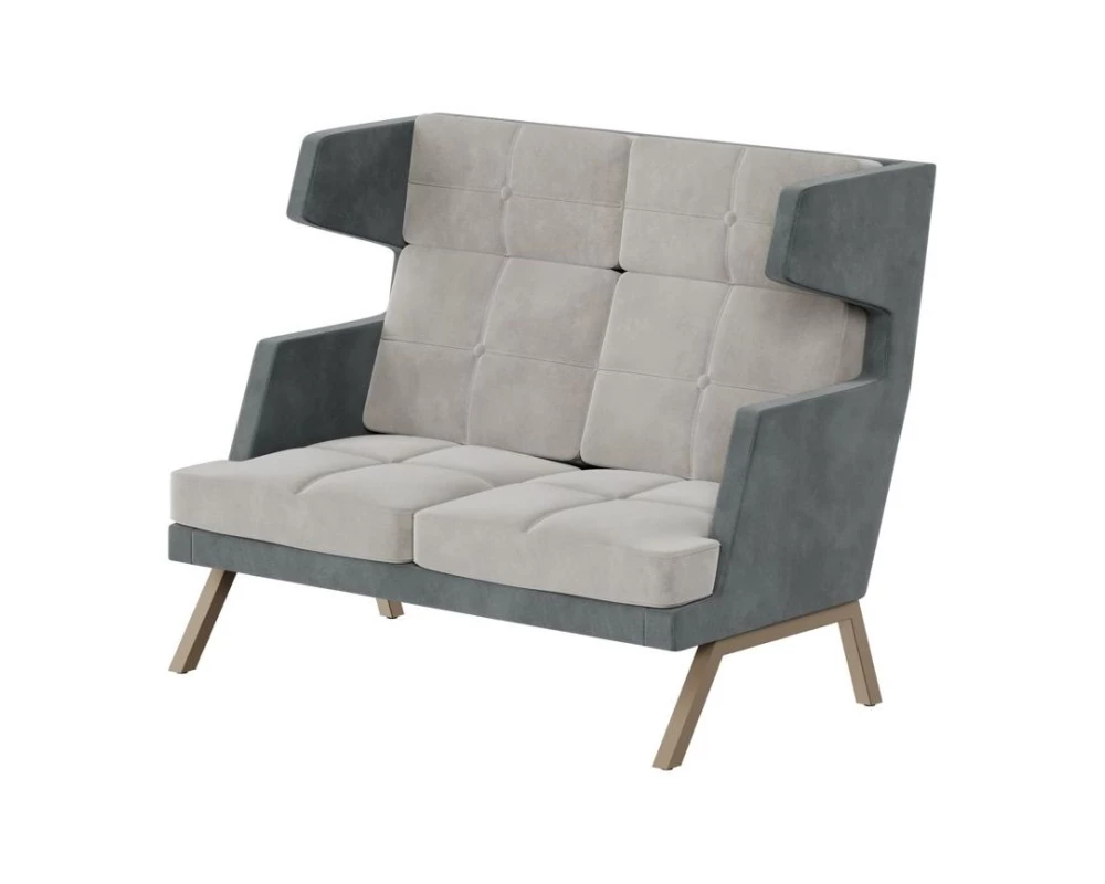 Диван двухместный высокий с декором из пуговиц Aldo