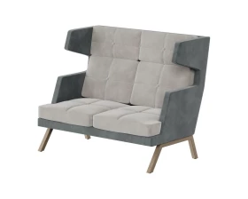 Диван двухместный высокий с декором из пуговиц Aldo images