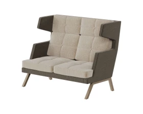 Диван двухместный высокий с декором из пуговиц Aldo images