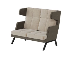 Диван двухместный высокий с декором из пуговиц Aldo images