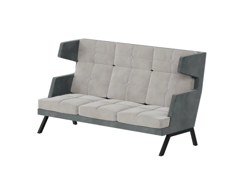 Диван трехместный высокий с декором из пуговиц Aldo