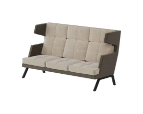 Диван трехместный высокий с декором из пуговиц Aldo images