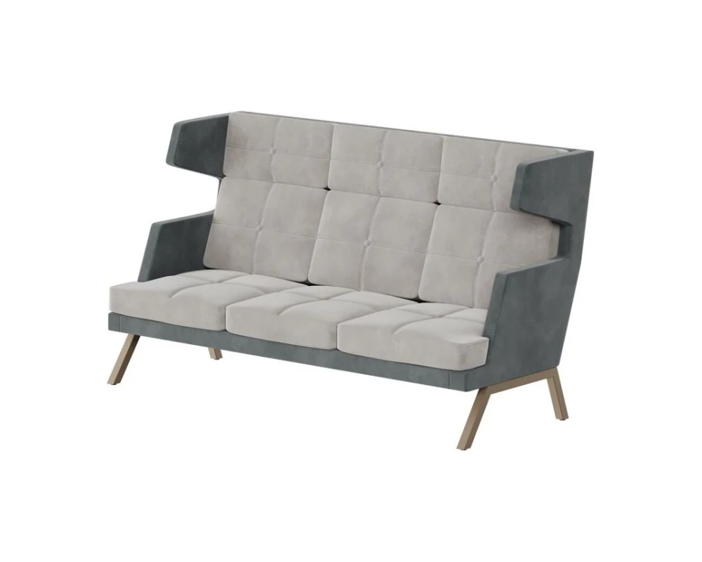 Диван трехместный высокий с декором из пуговиц Aldo