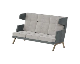 Диван трехместный высокий с декором из пуговиц Aldo images