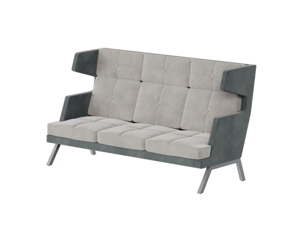 Диван трехместный высокий с декором из пуговиц Aldo