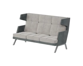 Диван трехместный высокий с декором из пуговиц Aldo images