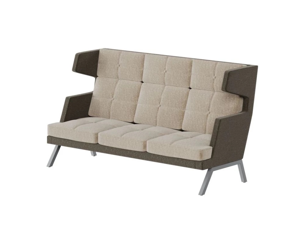 Диван трехместный высокий с декором из пуговиц Aldo