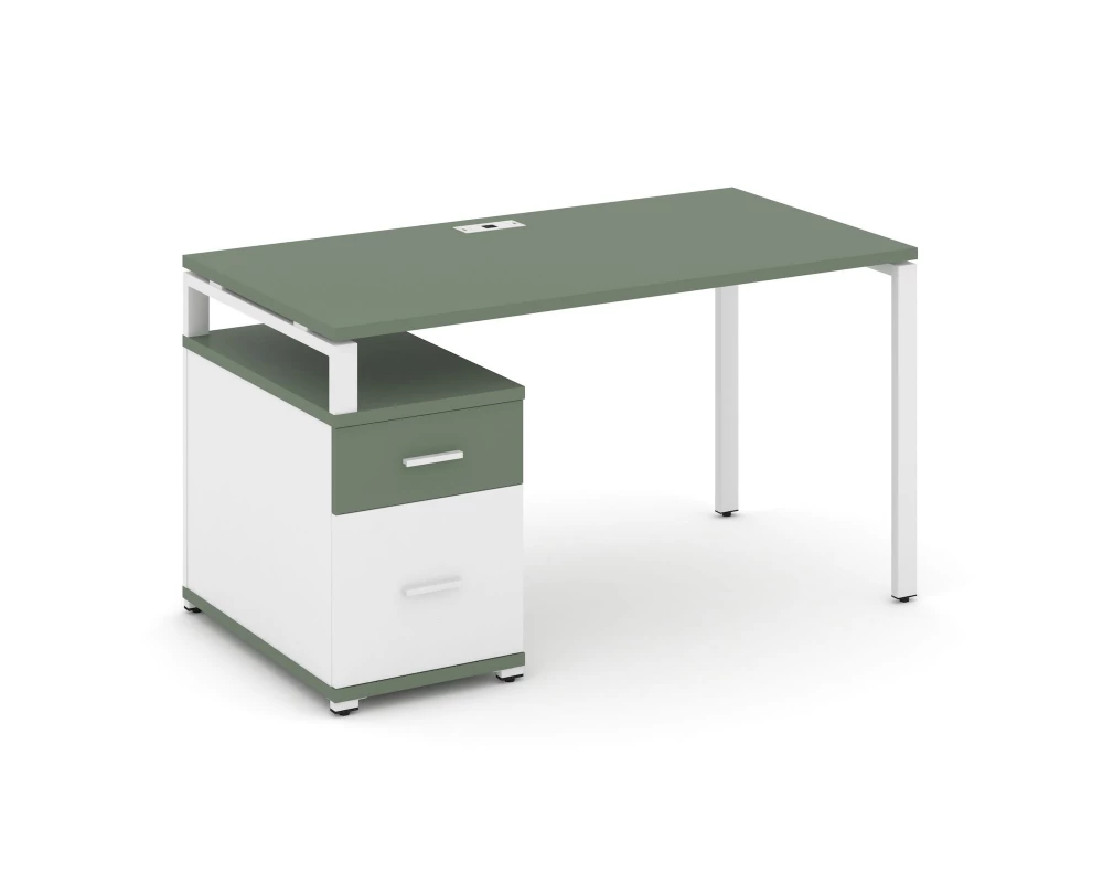 Стол письменный с 1 опорной тумбой CN.SP-307 W 1380/1746x720x750 Concept