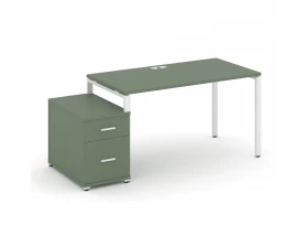 Стол письменный с 1 опорной тумбой CN.SP-307 W 1380/1746x720x750 Concept images