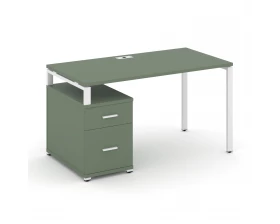 Стол письменный с 1 опорной тумбой CN.SP-307 W 1380/1746x720x750 Concept images