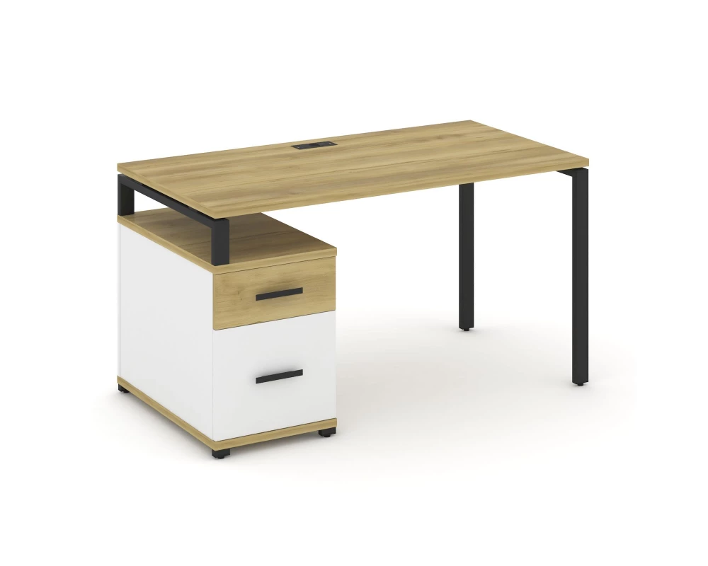 Стол письменный с 1 опорной тумбой CN.SP-307 W 1380/1746x720x750 Concept