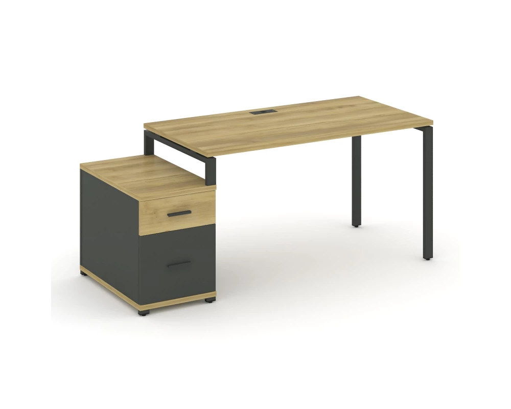 Стол письменный с 1 опорной тумбой CN.SP-308 W 1580/1946x720x750 Concept