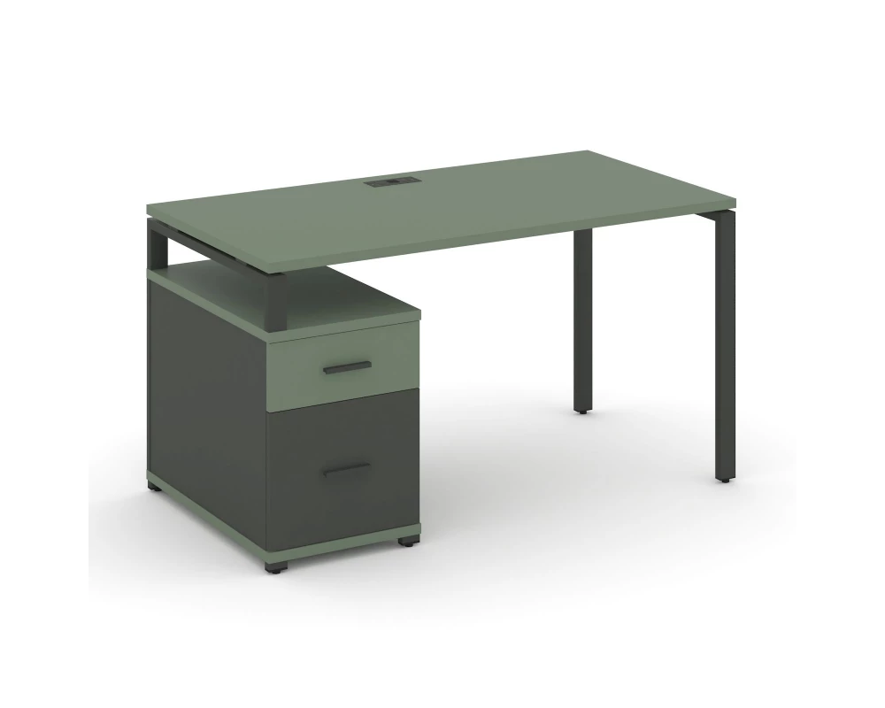 Стол письменный с 1 опорной тумбой CN.SP-308 W 1580/1946x720x750 Concept