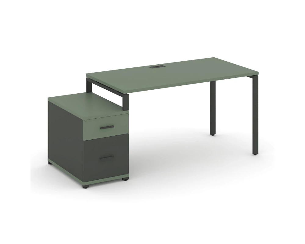 Стол письменный с 1 опорной тумбой CN.SP-308 W 1580/1946x720x750 Concept