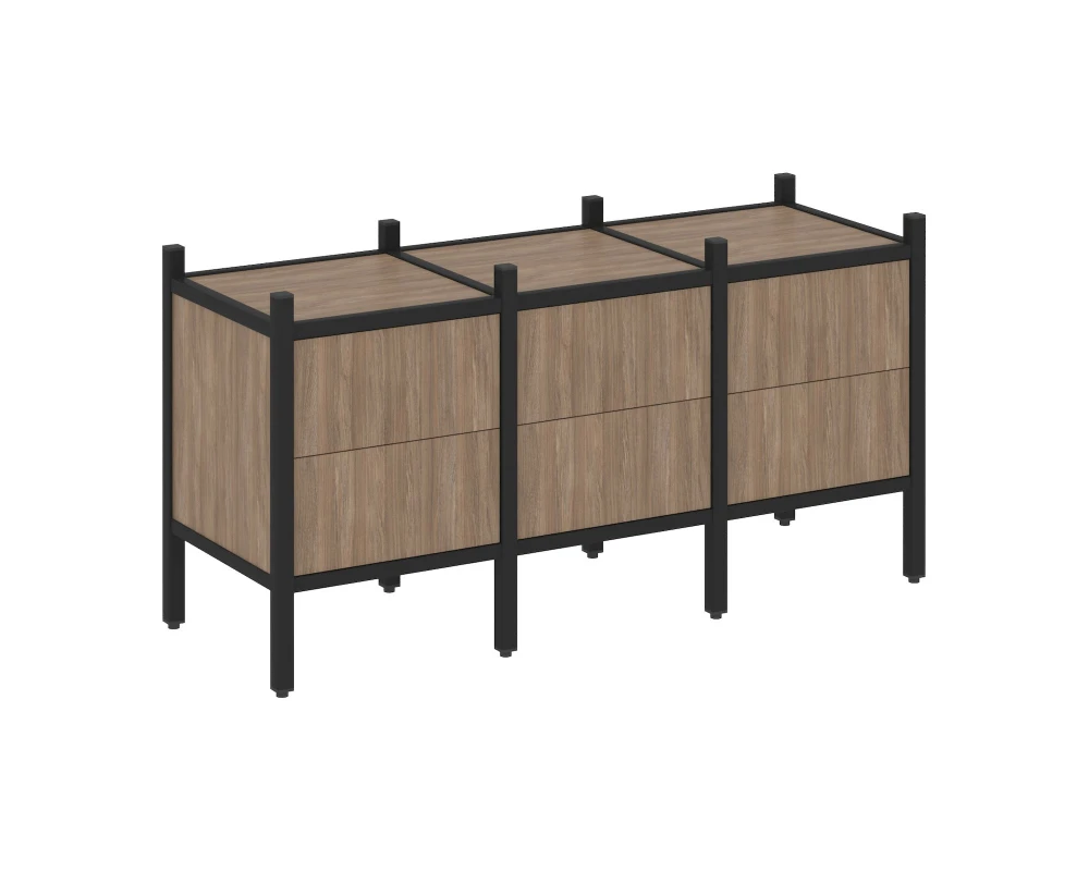 Прямой стеллаж L-06 1278x446x636 Лофт / Loft