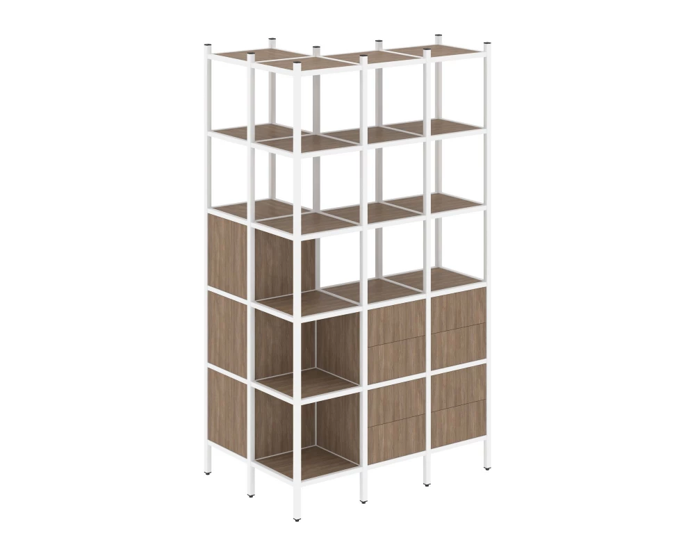 Угловой внешний стеллаж наборный L-54 862x1278x2280 Loft