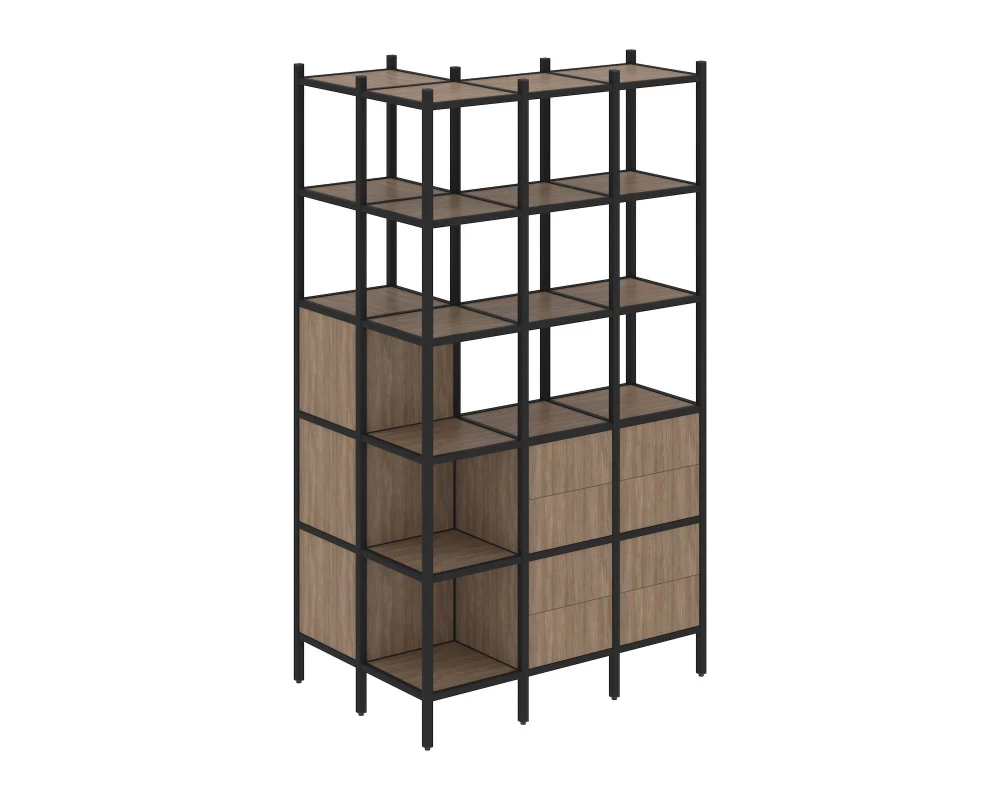 Угловой внешний стеллаж наборный L-54 862x1278x2280 Loft