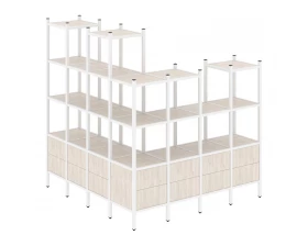 Угловой внешний стеллаж наборный L-55 1694x1694x1869 Loft images