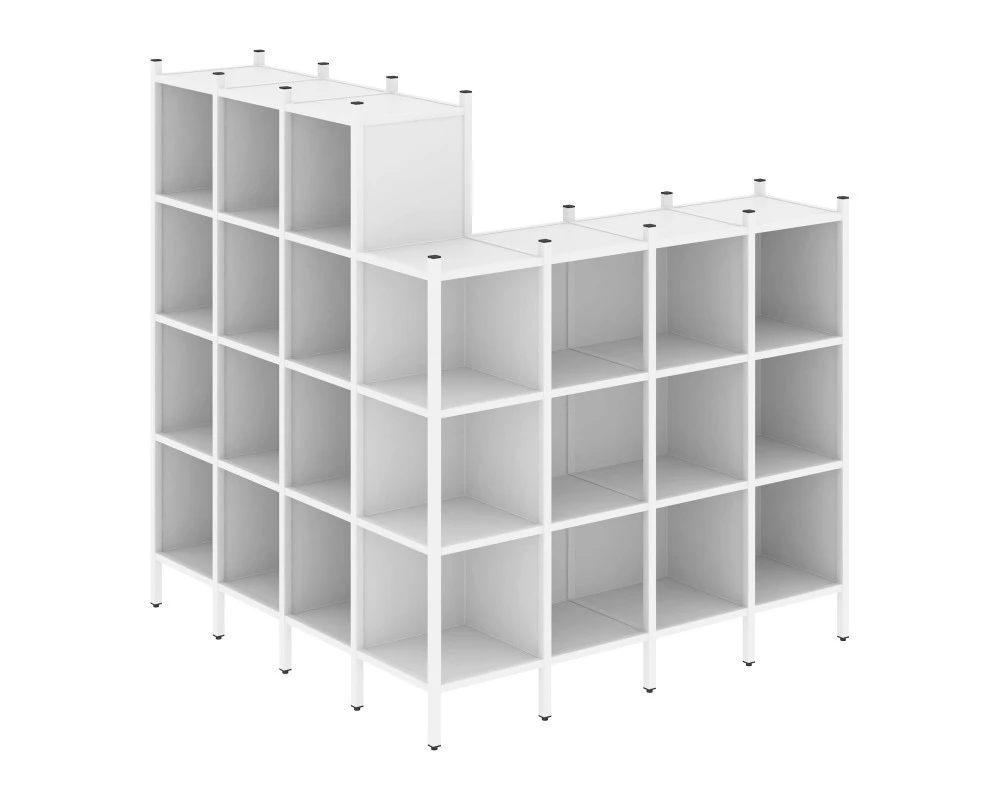 Угловой внешний стеллаж наборный L-60 1694x1694x1869 Loft