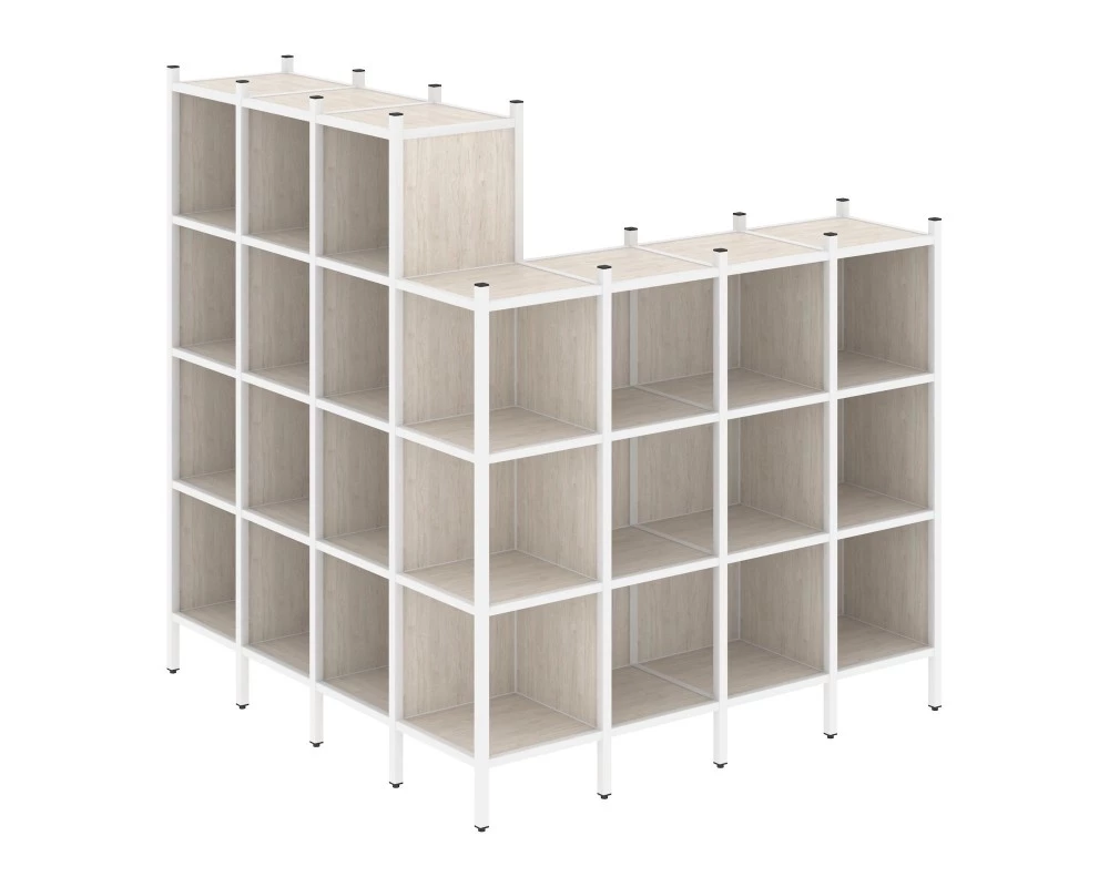 Угловой внешний стеллаж наборный L-60 1694x1694x1869 Loft