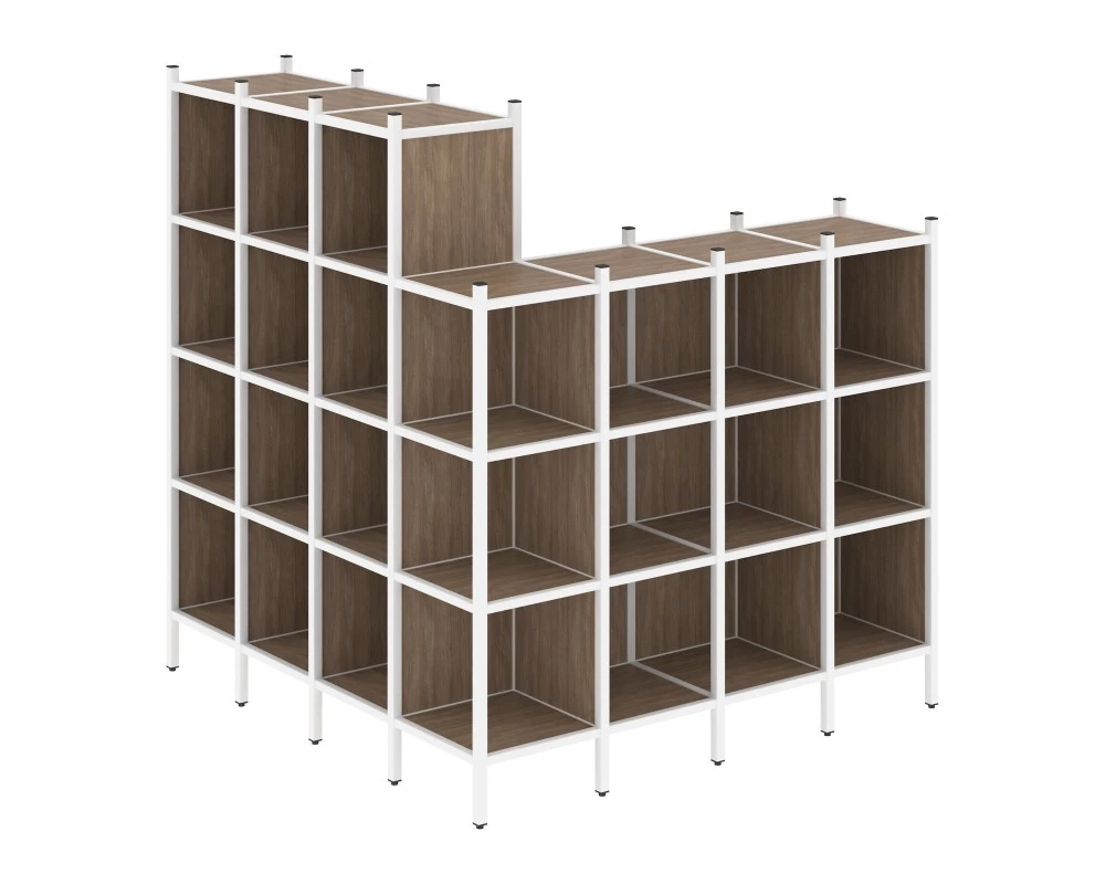 Угловой внешний стеллаж наборный L-60 1694x1694x1869 Loft