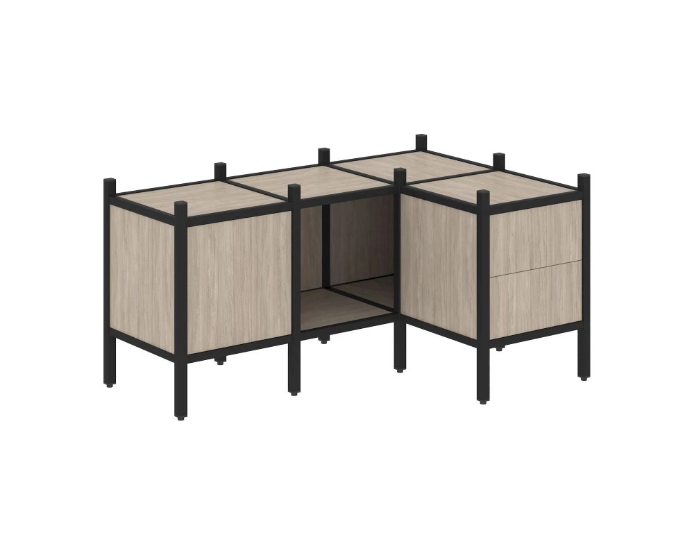 Угловой внутренний стеллаж L-26 1278x862x636 Loft