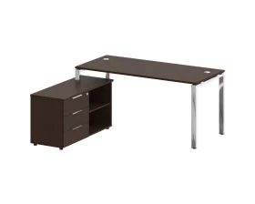 Стол рабочий руководителя с опорной тумбой левый 1700x1520x750 Metal System Direct images