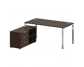 Стол рабочий руководителя с опорной тумбой левый 1700x1620x750 Metal System Direct images