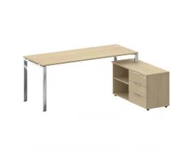 Стол рабочий руководителя с опорной тумбой правый 1900x1520x750 Metal System Direct images