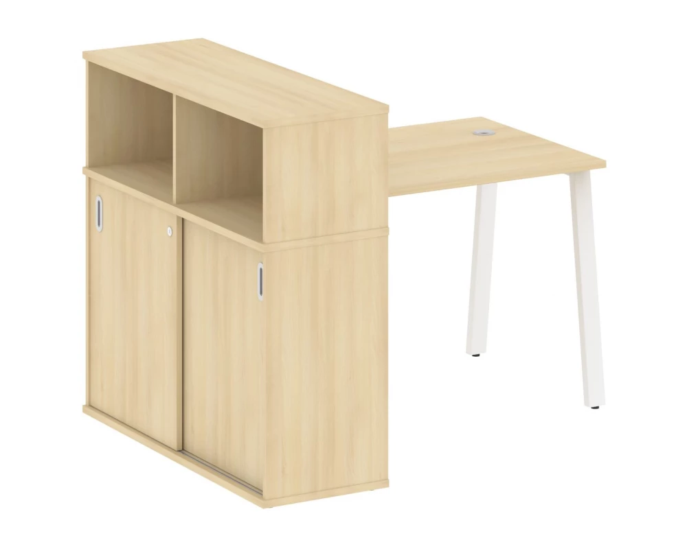 Стол письменный на А-образном м/к с опорным шкафом-купе 141x112x109,8 Metal System
