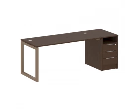 Рабочая станция с тумбой на О-образном м/к 2012x720x750 Metal System Quattro 5x5 images