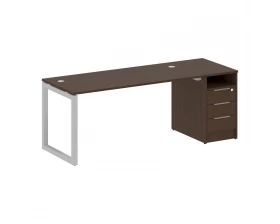 Рабочая станция с тумбой на О-образном м/к 2012x720x750 Metal System Quattro 5x5 images