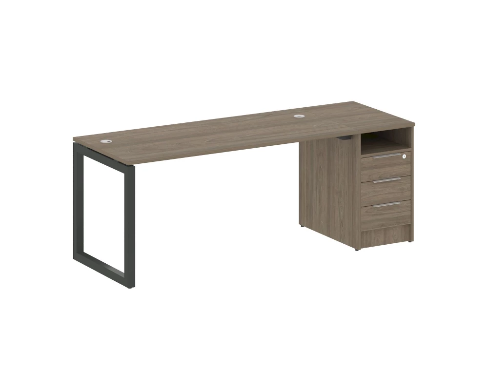 Рабочая станция с тумбой на О-образном м/к 2012x720x750 Metal System Quattro 5x5