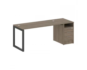 Рабочая станция с тумбой на О-образном м/к 2012x720x750 Metal System Quattro 5x5 images