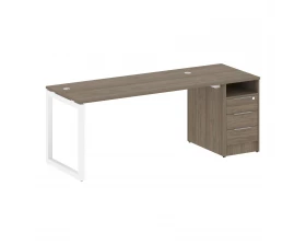 Рабочая станция с тумбой на О-образном м/к 2012x720x750 Metal System Quattro 5x5 images