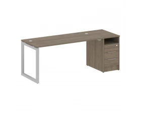 Рабочая станция с тумбой на О-образном м/к 2012x720x750 Metal System Quattro 5x5 images