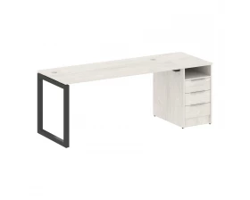 Рабочая станция с тумбой на О-образном м/к 2012x720x750 Metal System Quattro 5x5 images