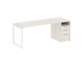 Рабочая станция с тумбой на О-образном м/к 2012x720x750 Metal System Quattro 5x5 images