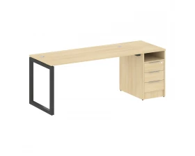 Рабочая станция с тумбой на О-образном м/к 2012x720x750 Metal System Quattro 5x5 images
