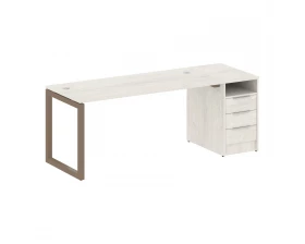 Рабочая станция с тумбой на О-образном м/к 2012x720x750 Metal System Quattro 5x5 images