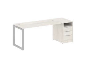 Рабочая станция с тумбой на О-образном м/к 2012x720x750 Metal System Quattro 5x5 images