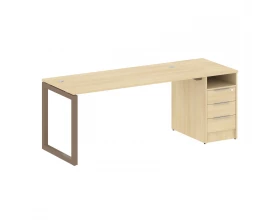 Рабочая станция с тумбой на О-образном м/к 2012x720x750 Metal System Quattro 5x5 images