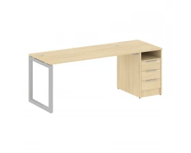 Рабочая станция с тумбой на О-образном м/к 2012x720x750 Metal System Quattro 5x5 images