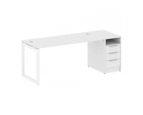 Рабочая станция с тумбой на О-образном м/к 2012x720x750 Metal System Quattro 5x5 images