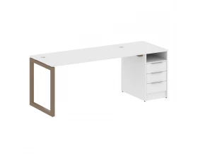 Рабочая станция с тумбой на О-образном м/к 2012x720x750 Metal System Quattro 5x5 images