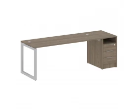 Рабочая станция с тумбой на О-образном м/к 2212x720x750 Metal System Quattro 5x5 images
