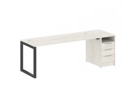 Рабочая станция с тумбой на О-образном м/к 2212x720x750 Metal System Quattro 5x5 images